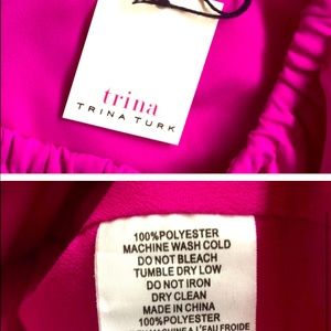 NWT MAGENTA TRINA TURK off the shoulder ruffle dress